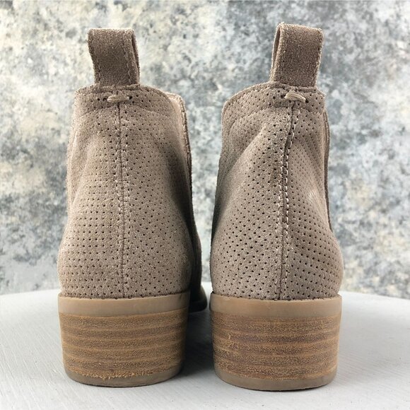 Dolce Vita Women's Size 8 Tivon Taupe Brown Suede Block Heel Ankle Booties Boots - Picture 7 of 16